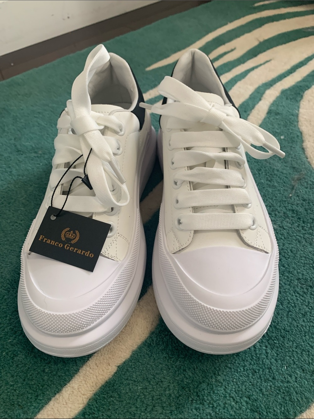 Brand new Women's leather White Casual Platform Sneakers